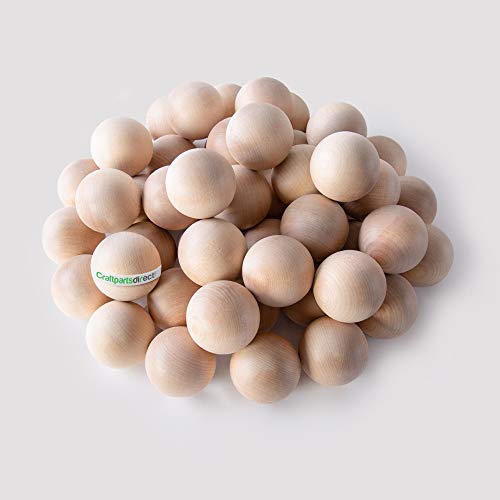 1.5 Inch Wooden Round Ball | DIY Decorative Wood Crafting Balls | Unfinished Wood Spheres | Decanter Wooden Ball Corks - by Craftpartsdirect.com| Bag Craftparts Direct