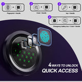 10-15 Unassembled Rifle Gun Safes, Biometric Fingerprint Gun Safe for Home and Pistols with Dual Alarm System, Gun Cabinets with 3 Pistol Bags, Quick Access Safes with Removable Shelf for Shotguns QIRANUI