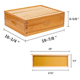 10-Frame Beehive Box Langstroth Medium Super Bee Box for Sale Wax Coated Bee Hives Includes Wooden Frames & Waxed Foundations (Assembled) MayBee