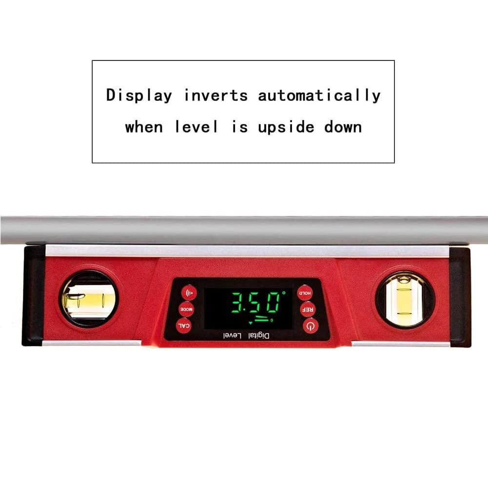 10-Inch Digital Torpedo Level and Protractor | Neodymium Magnets | Bright LED Display | V-GROOVE MAGNETIC BASE | IP54 Dust/Water Resistant smart level with Carrying Bag 2PM TOOLS