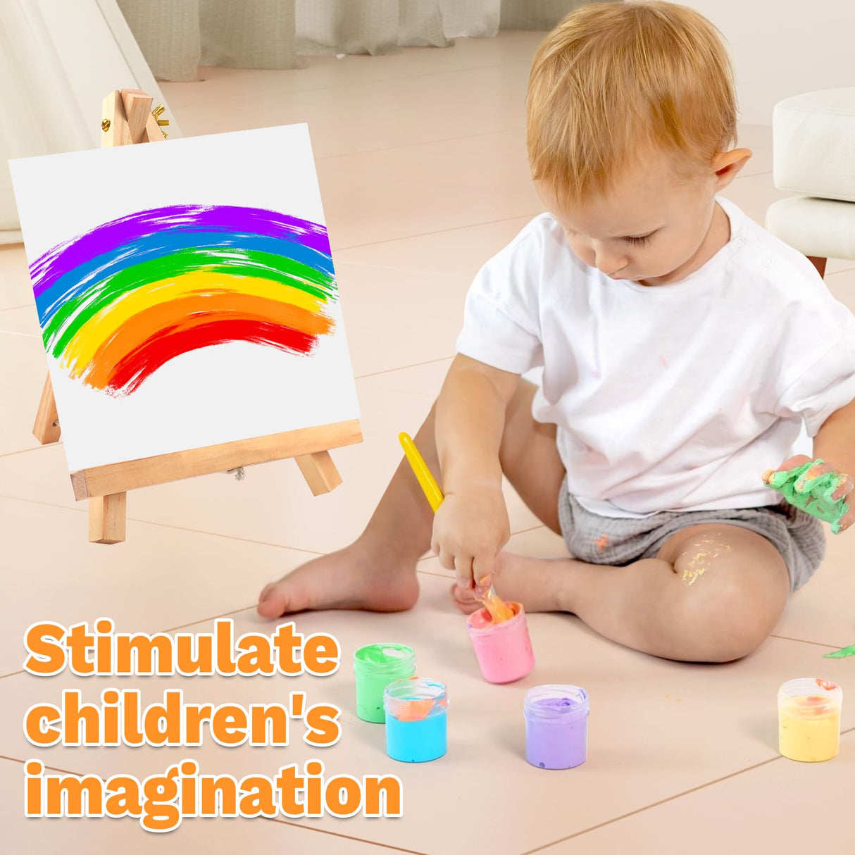 10 Pack 9 Inch Wood Easels,Art Craft Painting Easel,Table Top Easels for Painting, for Painting Party Displaying Canvases, Photos Mini Display Tripod Apply to Kids Artist Adults Students Etc CZWZ