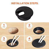 10 PCS 2 inch Desk Wire Cord Cable Grommets Hole Cover with Hole Saw Kit High Speed Bi-Metal Holesaw Drill Bits for Office PC Desk Cable Cord LepoHome