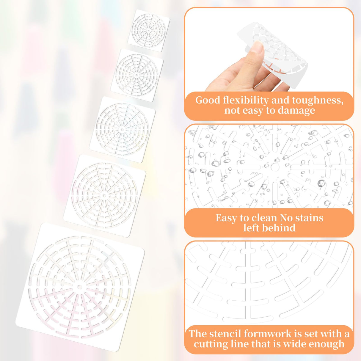 10 PCS Mandala Stencils Set Mandala Dotting Tools, 12/16 Segment 3/4/5/6/8 Inches Reusable Mandala Rock Painting Kit Dotting Tools for Painting Rock Wood Canvas DIY Painting Art Projects Notoke