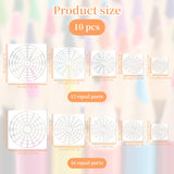 10 PCS Mandala Stencils Set Mandala Dotting Tools, 12/16 Segment 3/4/5/6/8 Inches Reusable Mandala Rock Painting Kit Dotting Tools for Painting Rock Wood Canvas DIY Painting Art Projects Notoke