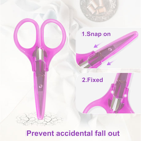 10 Pcs Small All Purpose Scissors, Stainless Steel Sharp Mini Detail Craft Scissors With Protective Cover, 3.5" Tiny for Embroidery, Paper Cutting, Sewing, Knitting, Crafting TaShow