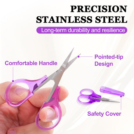 10 Pcs Small All Purpose Scissors, Stainless Steel Sharp Mini Detail Craft Scissors With Protective Cover, 3.5" Tiny for Embroidery, Paper Cutting, Sewing, Knitting, Crafting TaShow