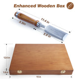 10 Pieces Wood Chisel Set, 1/4"~2" Woodworking Chisel Kit with Sharp CR-V 60 Steel Blades, Wooden Box, Honing Guide, Sharpening Stone for Carpenter Craftsman Woodworker Mount Jasper