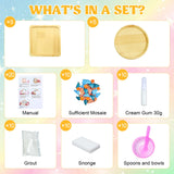 10 Set DIY Mosaic Tiles for Crafts Mixed Color Glass Mosaic Kits with Wooden Coasters DlY Coasters Kit Mosaic Supplies for Adult DIY Kit Bamboo Coaster for Drinks Tray Airsnigi