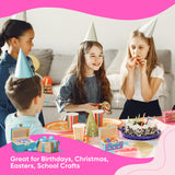 10 Sets Jewelry Box Painting Set for Kids with Stickers - Bulk Stockings & Birthday Goodie Bag Stuffer - Kids Party Favors Toy Return Gifts - Unfinished Wooden Treasure Boxes For Arts & Craft CRAFTY HAPPITOYS