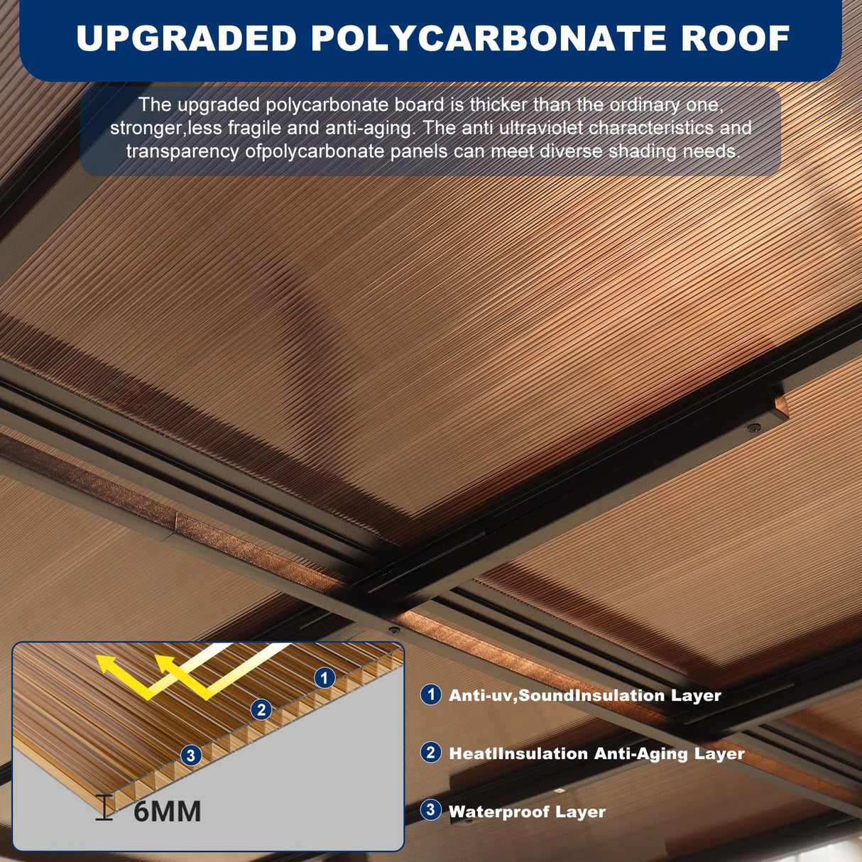 10 x 10 FT Outdoor Gazebo Pergola, Hardtop Lean to Metal Gazebo Canopy with Roof and Stable Frame, Wall-Mounted Heavy Duty Pergola Outdoor Shed Awnings for Patio Backyard, Grey Ziraukon