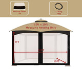 10' x 10' Gazebo Replacement Mosquito Netting, Gazebo Universal Netting Outdoor, 4-Panel Screen Walls Privacy Curtain for Outdoor Patio with Zipper ISAGAPOY ISAGAPOY