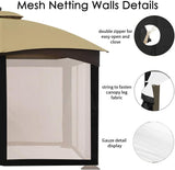 10' x 10' Gazebo Replacement Mosquito Netting, Gazebo Universal Netting Outdoor, 4-Panel Screen Walls Privacy Curtain for Outdoor Patio with Zipper ISAGAPOY ISAGAPOY