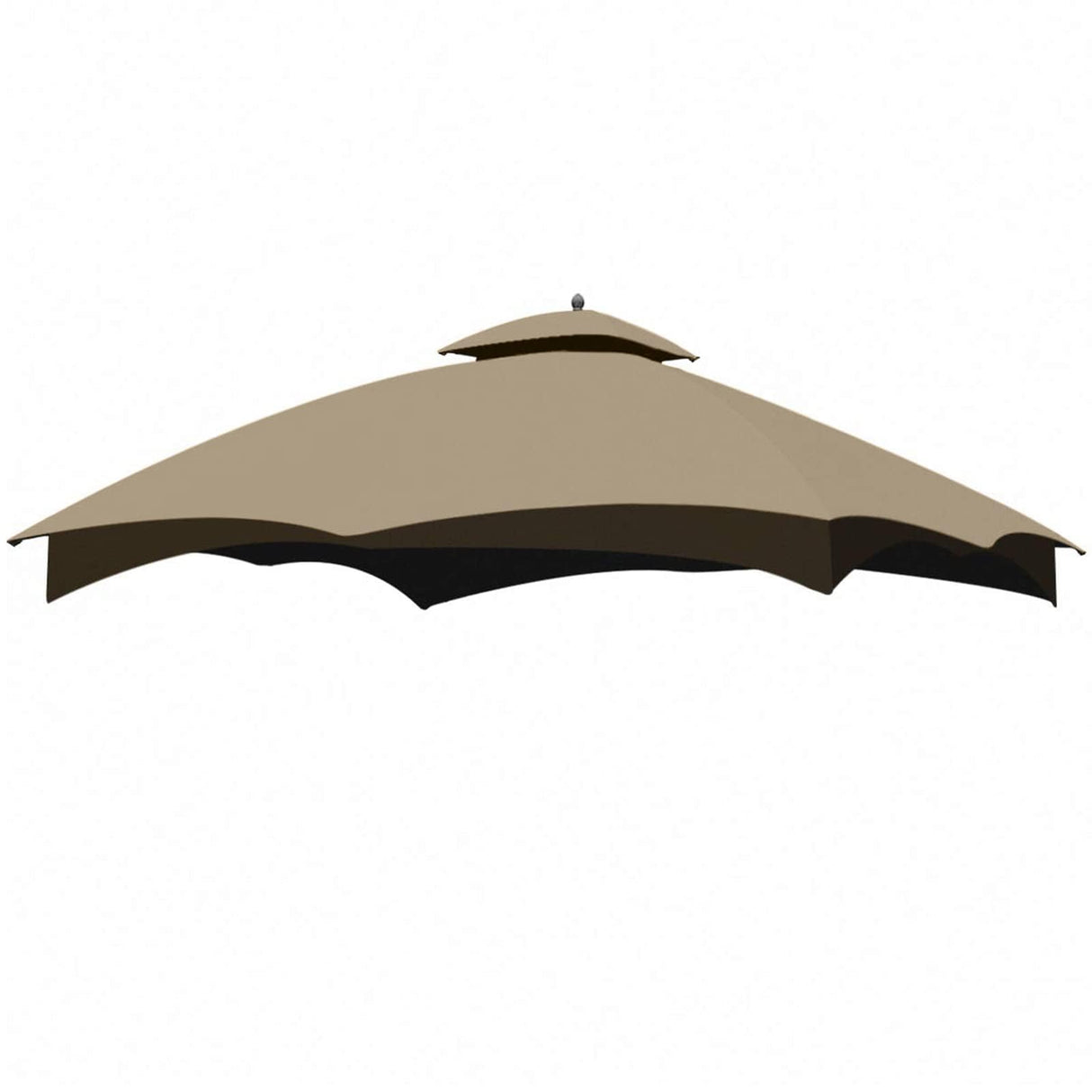 10' x 12' Double-Tier Gazebo Roof Cover with Air Vent, Heavy Duty Canopy Roof Gazebo Top for Lowe's Allen Roth Gazebo 10x12#GF-12S004B-1, Khaki - WoodArtSupply