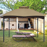 10' x 12' Double-Tier Gazebo Roof Cover with Air Vent, Heavy Duty Canopy Roof Gazebo Top for Lowe's Allen Roth Gazebo 10x12#GF-12S004B-1, Khaki - WoodArtSupply