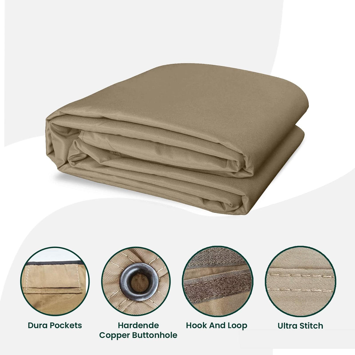 10' x 12' Double-Tier Gazebo Roof Cover with Air Vent, Heavy Duty Canopy Roof Gazebo Top for Lowe's Allen Roth Gazebo 10x12#GF-12S004B-1, Khaki - WoodArtSupply