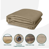 10' x 12' Double-Tier Gazebo Roof Cover with Air Vent, Heavy Duty Canopy Roof Gazebo Top for Lowe's Allen Roth Gazebo 10x12#GF-12S004B-1, Khaki - WoodArtSupply