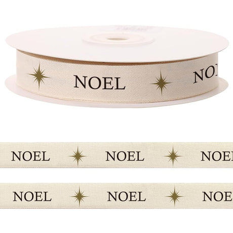10 Yards Holy Noel Natural Cotton Ribbon for Crafting Sewing, 3/5 Inch Christmas Twill Tape Ribbons for Gift Wrapping, Religious Holy Family Ribbons for Hair Bow Accessories CHMOART