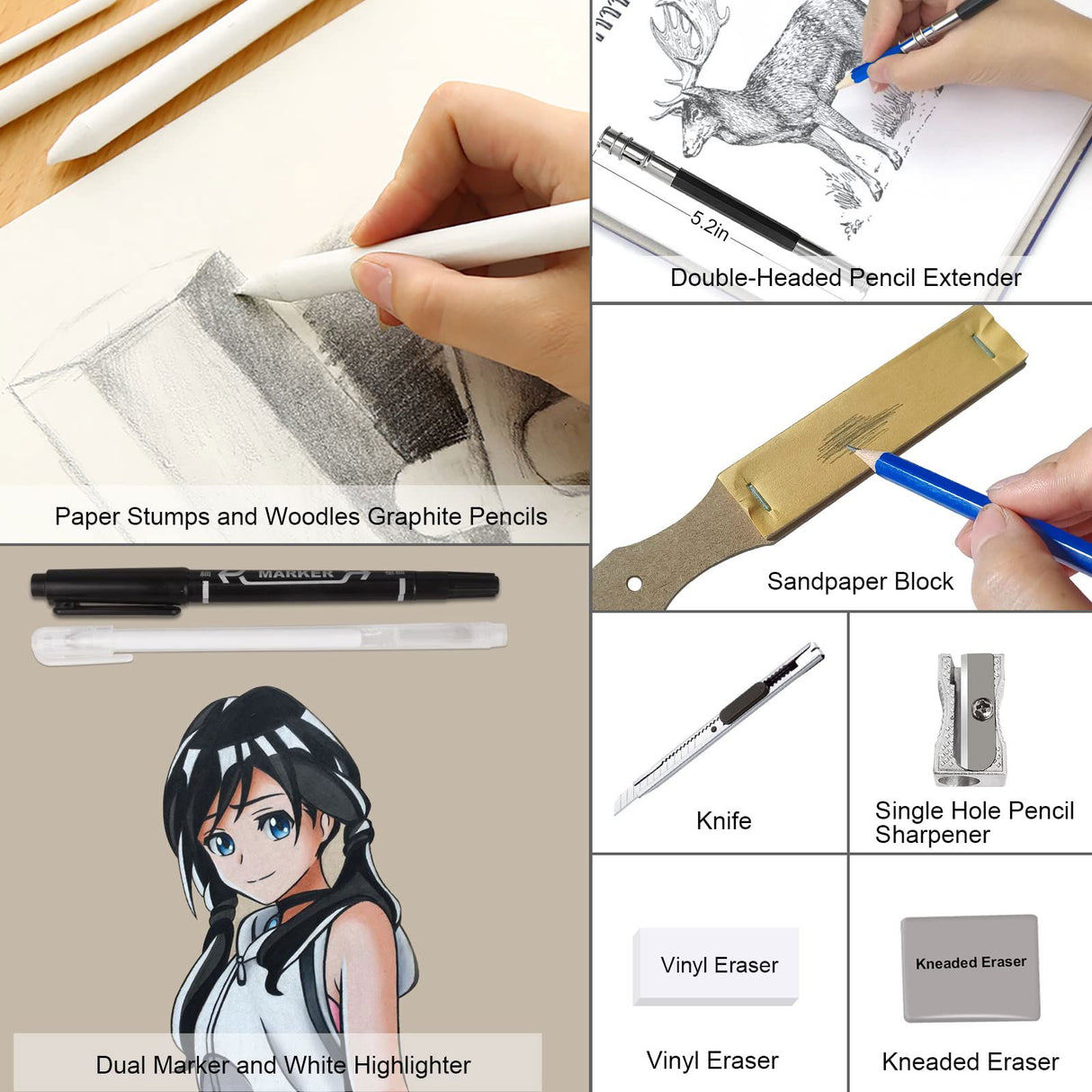 100-Pack Art Supplies for Adults Teens Kids Beginners, Artist Drawing Supplies Sketching Kit, Drawing Pencils Set with Gift Business Case, Diverse Swemos