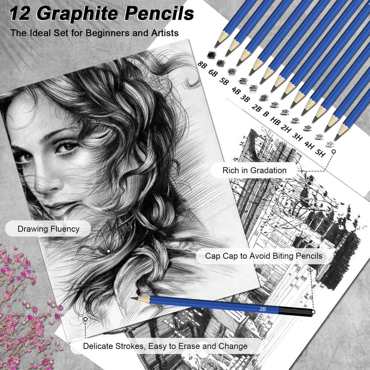 100-Pack Art Supplies for Adults Teens Kids Beginners, Artist Drawing Supplies Sketching Kit, Drawing Pencils Set with Gift Business Case, Diverse Swemos