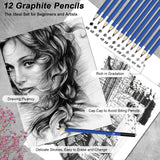 100-Pack Art Supplies for Adults Teens Kids Beginners, Artist Drawing Supplies Sketching Kit, Drawing Pencils Set with Gift Business Case, Diverse Swemos