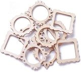 100-Pieces 48~64Mm Undyed Wood Photo Frame Pendants Wooden Cutout Unfinished Necklace or Earrings Jewelry etc WoodArtSupply