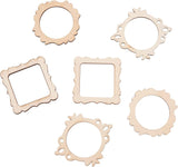 100-Pieces 48~64Mm Undyed Wood Photo Frame Pendants Wooden Cutout Unfinished Necklace or Earrings Jewelry etc WoodArtSupply