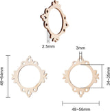 100-Pieces 48~64Mm Undyed Wood Photo Frame Pendants Wooden Cutout Unfinished Necklace or Earrings Jewelry etc WoodArtSupply
