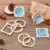 100-Pieces 48~64Mm Undyed Wood Photo Frame Pendants Wooden Cutout Unfinished Necklace or Earrings Jewelry etc WoodArtSupply