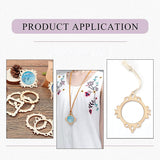100-Pieces 48~64Mm Undyed Wood Photo Frame Pendants Wooden Cutout Unfinished Necklace or Earrings Jewelry etc WoodArtSupply