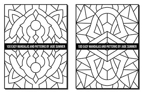 100 Easy Mandalas and Patterns: A Mandala Coloring Book for Adults with Fun, Simple, and Relaxing Coloring Pages (Easy Coloring Books) WoodArtSupply