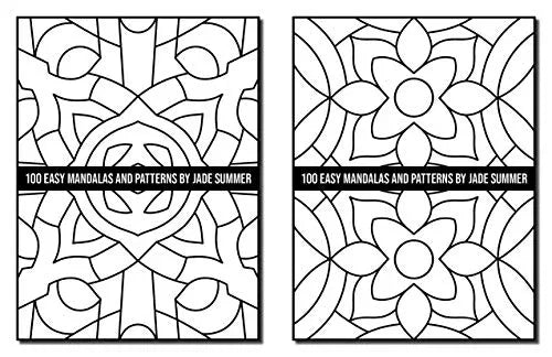 100 Easy Mandalas and Patterns: A Mandala Coloring Book for Adults with Fun, Simple, and Relaxing Coloring Pages (Easy Coloring Books) WoodArtSupply