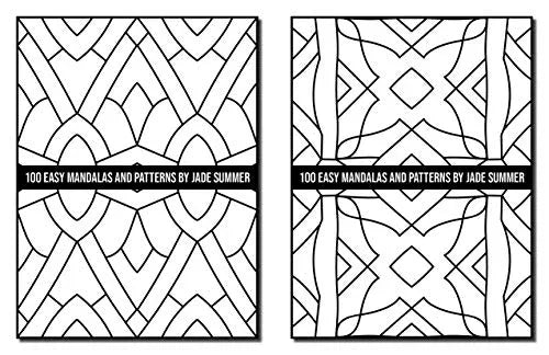 100 Easy Mandalas and Patterns: A Mandala Coloring Book for Adults with Fun, Simple, and Relaxing Coloring Pages (Easy Coloring Books) WoodArtSupply