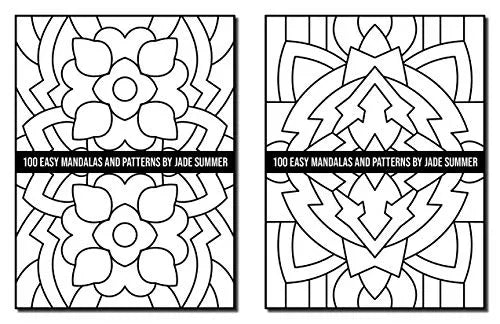 100 Easy Mandalas and Patterns: A Mandala Coloring Book for Adults with Fun, Simple, and Relaxing Coloring Pages (Easy Coloring Books) WoodArtSupply