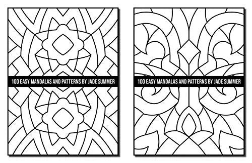 100 Easy Mandalas and Patterns: A Mandala Coloring Book for Adults with Fun, Simple, and Relaxing Coloring Pages (Easy Coloring Books) WoodArtSupply