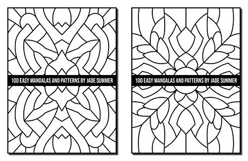 100 Easy Mandalas and Patterns: A Mandala Coloring Book for Adults with Fun, Simple, and Relaxing Coloring Pages (Easy Coloring Books) WoodArtSupply