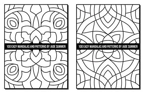 100 Easy Mandalas and Patterns: A Mandala Coloring Book for Adults with Fun, Simple, and Relaxing Coloring Pages (Easy Coloring Books) WoodArtSupply