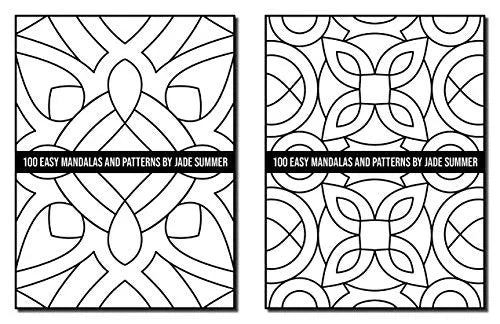 100 Easy Mandalas and Patterns: A Mandala Coloring Book for Adults with Fun, Simple, and Relaxing Coloring Pages (Easy Coloring Books) WoodArtSupply