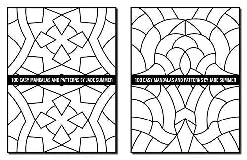 100 Easy Mandalas and Patterns: A Mandala Coloring Book for Adults with Fun, Simple, and Relaxing Coloring Pages (Easy Coloring Books) WoodArtSupply