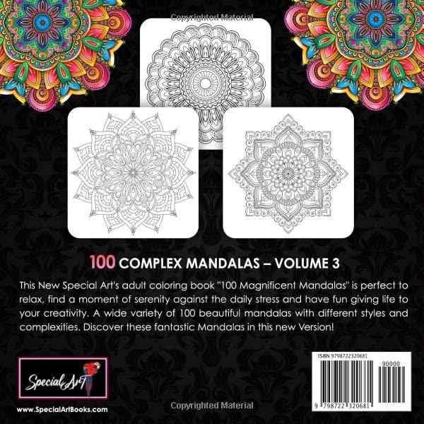 100 Magnificent Mandalas: An Adult Coloring Book with more than 100 Beautiful and Relaxing Mandalas for Stress Relief and Relaxation. (Volume 3) (Mandalas Coloring Books Collection) WoodArtSupply