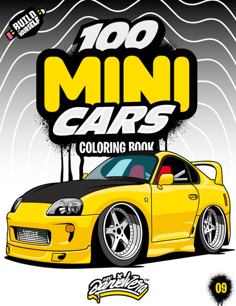 100 MINI Cars Coloring Book: Fun automotive adventure with 100 coloring pages for kids & teens Ages 6-18 WoodArtSupply