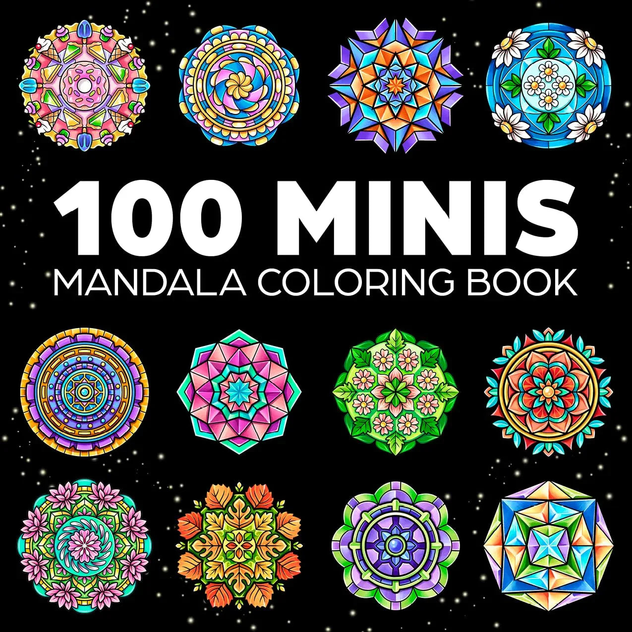 100 Mini Mandalas: A Mandala Coloring Book for Adults and Kids with Easy, Cute, and Tiny Designs for Stress Relief and Relaxation WoodArtSupply