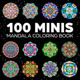 100 Mini Mandalas: A Mandala Coloring Book for Adults and Kids with Easy, Cute, and Tiny Designs for Stress Relief and Relaxation WoodArtSupply