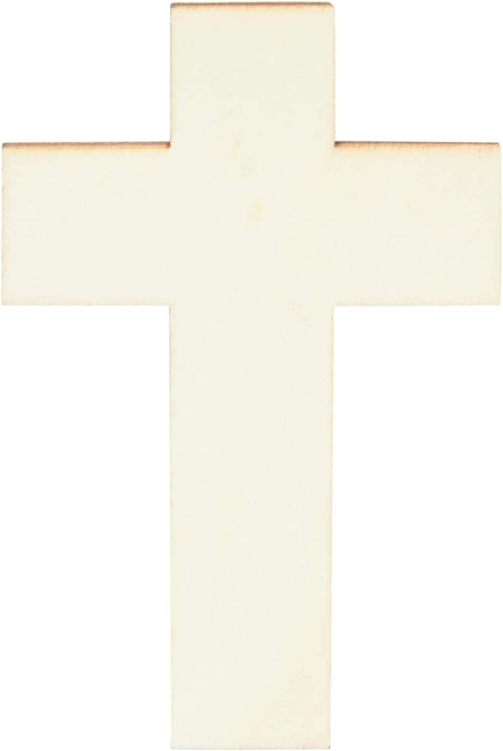 100 Pack Unfinished Wooden Crosses for Crafts, Bulk Cross Sunday School, DIY Projects (4.1 X 2.6 In) - WoodArtSupply