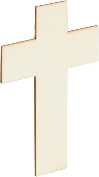 100 Pack Unfinished Wooden Crosses for Crafts, Bulk Cross Sunday School, DIY Projects (4.1 X 2.6 In) - WoodArtSupply