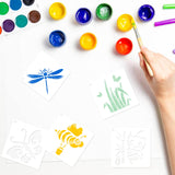 100 Pieces Stencil for Painting,3 Inch Flower Stencils DIY Craft Animal Reusable Template Paint Stencils for Painting on Wood, Crafts, Wall Home Decor NIKOMIE