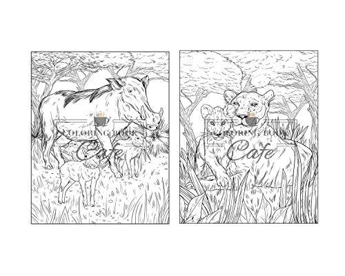 100 Wildlife Scenes: An Adult Coloring Book Featuring 100 Most Beautiful Wildlife Scenes with Animals, Birds and Flowers from Oceans, Jungles, Forests and Savannas WoodArtSupply