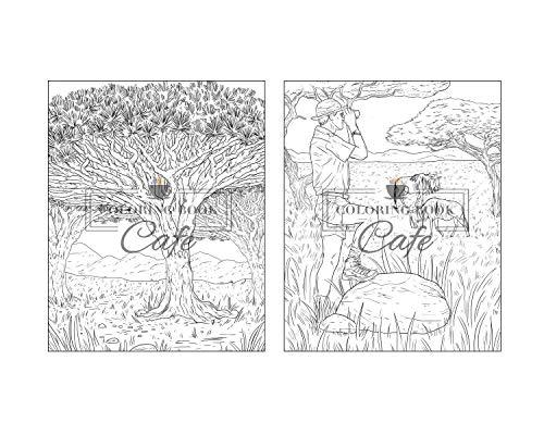 100 Wildlife Scenes: An Adult Coloring Book Featuring 100 Most Beautiful Wildlife Scenes with Animals, Birds and Flowers from Oceans, Jungles, Forests and Savannas WoodArtSupply