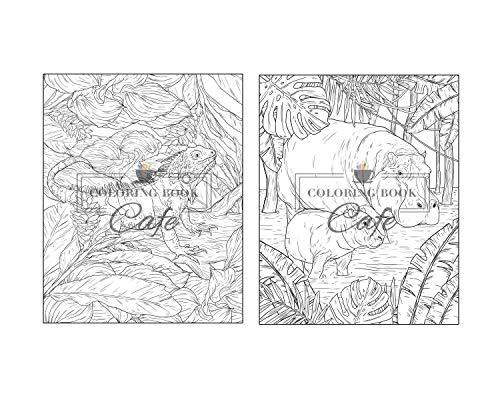 100 Wildlife Scenes: An Adult Coloring Book Featuring 100 Most Beautiful Wildlife Scenes with Animals, Birds and Flowers from Oceans, Jungles, Forests and Savannas WoodArtSupply