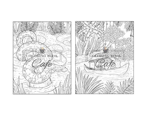 100 Wildlife Scenes: An Adult Coloring Book Featuring 100 Most Beautiful Wildlife Scenes with Animals, Birds and Flowers from Oceans, Jungles, Forests and Savannas WoodArtSupply