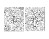 100 Wildlife Scenes: An Adult Coloring Book Featuring 100 Most Beautiful Wildlife Scenes with Animals, Birds and Flowers from Oceans, Jungles, Forests and Savannas WoodArtSupply